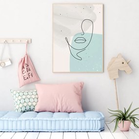 Poster - Abstracție cu fața de femeie (A4)