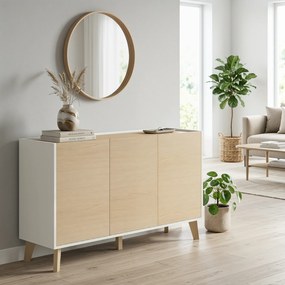 HOMCOM Bufet cu Uși Soft-Close 120 cm, Lemn și Alb | Aosom Romania