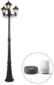 Lămpă de exterior inteligentă neagră cu 3 lumini incluzând Wifi ST64 - New Haven