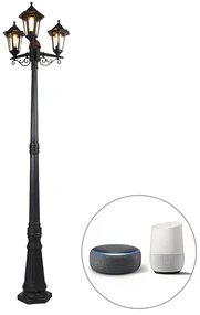 Lămpă de exterior inteligentă neagră cu 3 lumini incluzând Wifi ST64 - New Haven