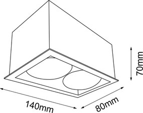 Brosline 1081 - Lampă spot CAGE 2xGU10/10W/230V, albă