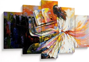 Tablou - Femeia cântând la pian (150x105 cm)