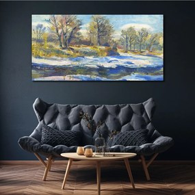 Tablou canvas Iarna Zăpadă Pădure Natura