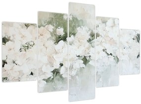 Tablou - Abstracție de Flori Albe (150x105 cm)