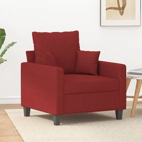 348821 vidaXL Fotoliu canapea, roșu vin, 60 cm, material textil