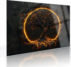 Tablou pe sticlă – Arborele vieții în lavă II. (70x50 cm)