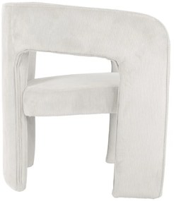 Fotoliu alb cu tapițerie din catifea reiată Vigor – Leitmotiv