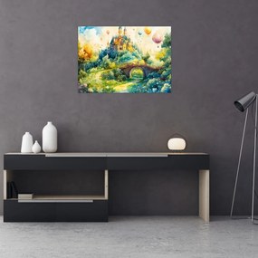 Tablou pe sticlă - Castel de Poveste (70x50 cm)