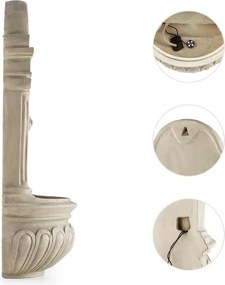 Blumfeldt Lowenstein, fântână de grădină ornamentală, fântănă de perete, 2W, LED-uri solare, aspect de piatră, polyresin