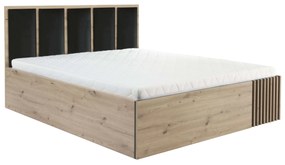 Pat matrimonial 160 cm Claudi 16 (cu somieră) (Stejar artisan). 1055499