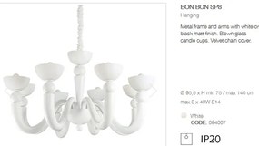 Candelabru elegant cu 8 brate BON BON SP8 BIANCO 094007
