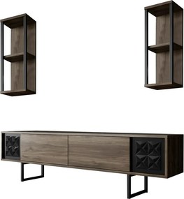 Măsuță TV cu rafturi Line Walnut and Black