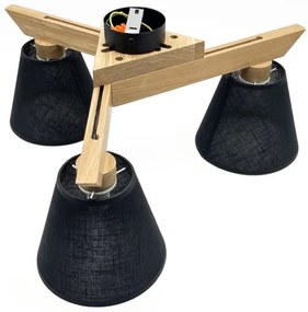 Lustră aplicată Brilagi ANTHONY 3xE14/40W/230V stejar/negru