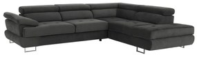 Colţar, piele ecologică Gri-Maro, model dreapta, BUTON P