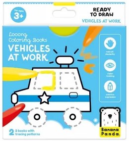 CARTE DE COLORAT PENTRU BEBELUSI READY TO DRAW, VEHICULE LA LUCRU, - BANANA PANDA (BP50156)