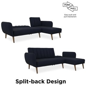 Colțar extensibil albastru închis Brittany - Novogratz