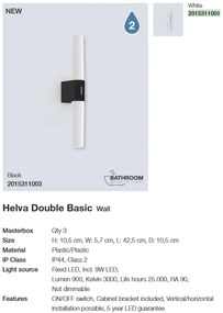 Aplica de perete LED pentru baie IP44 Helva double basic 2015311001 NL