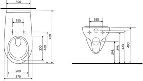 Vas WC suspendat + capac WC ETIUDA + buton SIGMA + modul încastrat + garnitură de etanșare