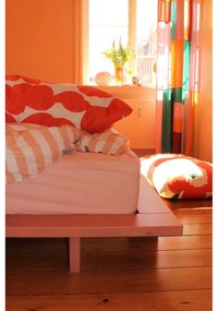 Pat matrimonial roz deschis din lemn masiv de pin cu somieră 140x200 cm Japan – Karup Design