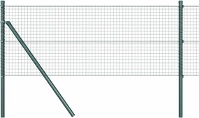 vidaXL Stâlp de gard. Verde 10 x 0,5 m (plasă de 25 x 25 mm) Oțel