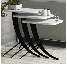 Set 3buc. măsuțe cafea Minuno (alb). 1094355