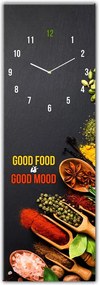 Ceas de perete din sticlă Styler Good Food, 20 x 60 cm