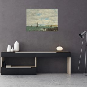 Tablou pe sticlă - Eugène Boudin, Coast of Brittany, reproducere (70x50 cm)