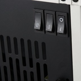HOMCOM Șemineu Electric de Podea cu Efect de Flacără, Putere Reglabilă 600/1200W, Acoperire 10-15m², Alb | Aosom Romania