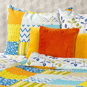 Lenjerie de pat bumbac crep 4Home Patchwork albastru,140 x 200 cm, 70 x 90 cm, 140 x 200 cm, 70 x 90 cm