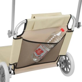 2 buc sezlong mobil cu parasolar, bej