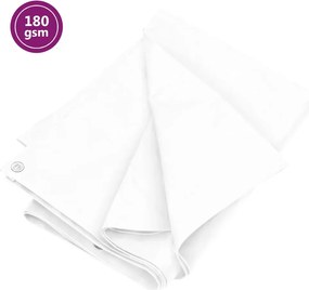 vidaXL Prelată 180 g/m², alb, 6x10 m, HDPE