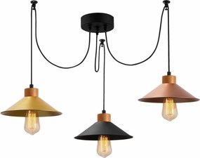 Lustra MANAVGAT N-554, metal, auriu/negru/cupru, 114x24x100 cm