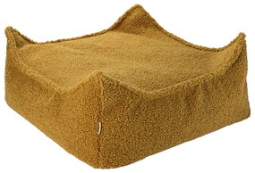 Fotoliu puf pentru copii maro cu tapițerie din țesătură bouclé Square – Wigiwama