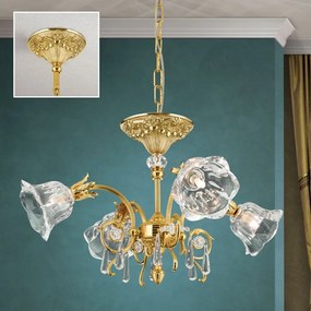 Candelabru cristal design lux LA BOHEME D-60cm 4L gold plated