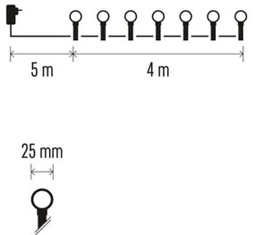 Instalație LED de Crăciun de exterior 40xLED/9m IP44 multicolor