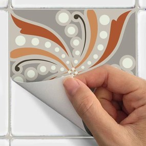 Set 30 autocolante de perete Ambiance Cement Tiles Bali, 10 x 10 cm