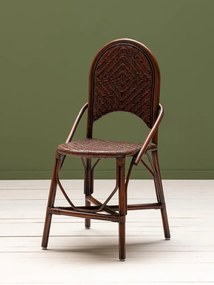 Scaun de dining portocaliu inchis din rattan, "Pigmento"