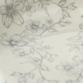 Set de 6 farfurii adânci Flori delicate 20 cm, gri