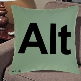 Perna Personalizata Tasta Alt Tipografie Bold, 40x40 cm, Verde, Husa Detasabila, Perna Inclusa, BEKZ®