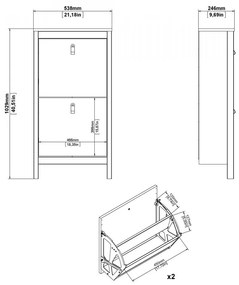 Suport pentru pantofi Real îngust, negru