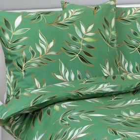 Lenjerie de pat din bumbac Bellatex Frunză verde, 140 x 200 cm, 70 x 90 cm