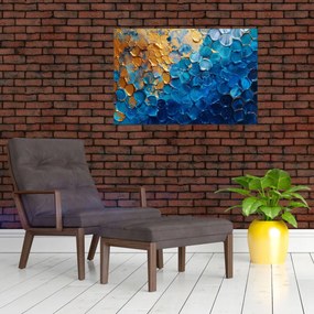 Tablou - Pictura albastru-auriu (90x60 cm)