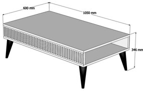 Măsuță de cafea Mila White Marble and Walnut