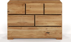Comodă lemn masiv TerraCraft Stejar 3+2+1 Sertare, 120 × 45 × 81 cm - Bleached oil