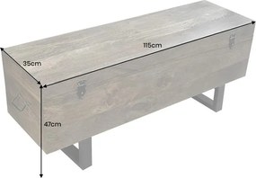 Cufar din lemn Factory Loft 115cm, maro taupe A-46414 VC