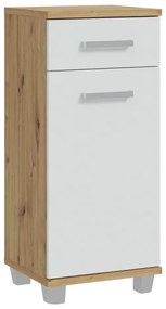 Dulap de baie VENOM, alb/stejar artisan