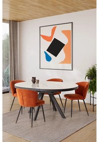Masă de dining rotundă extensibilă cu blat ceramic cu blat suplimentar ø 120 cm Bela – Marckeric