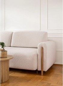Canapea bej/crem extensibilă/cu spațiu de depozitare cu tapițerie din țesătură bouclé 244 cm Arcadova – ELTAP