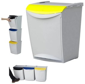 Coș de gunoi Denox Ekosystem pentru deșeurisortate 25 l, galben - plastic