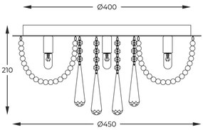 Plafonieră Zuma Line 19157M SENSI 6xG9/25W/230V d. 45 cm argintiu